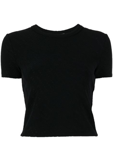 Black logo-jacquard knitted top Alexander wang - women